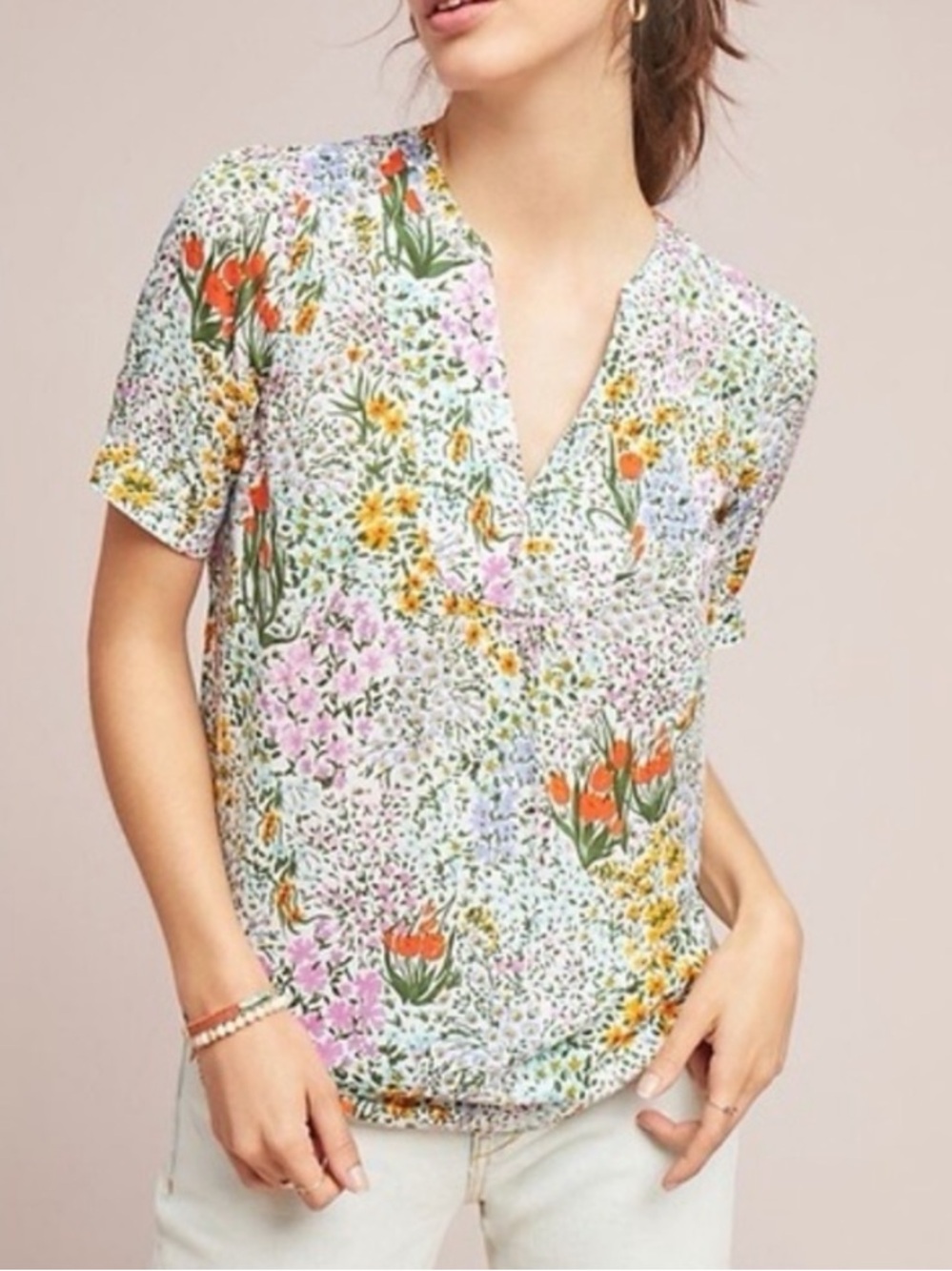 Anthropologie 4 of 52 Conversations Floral Top Blouse
